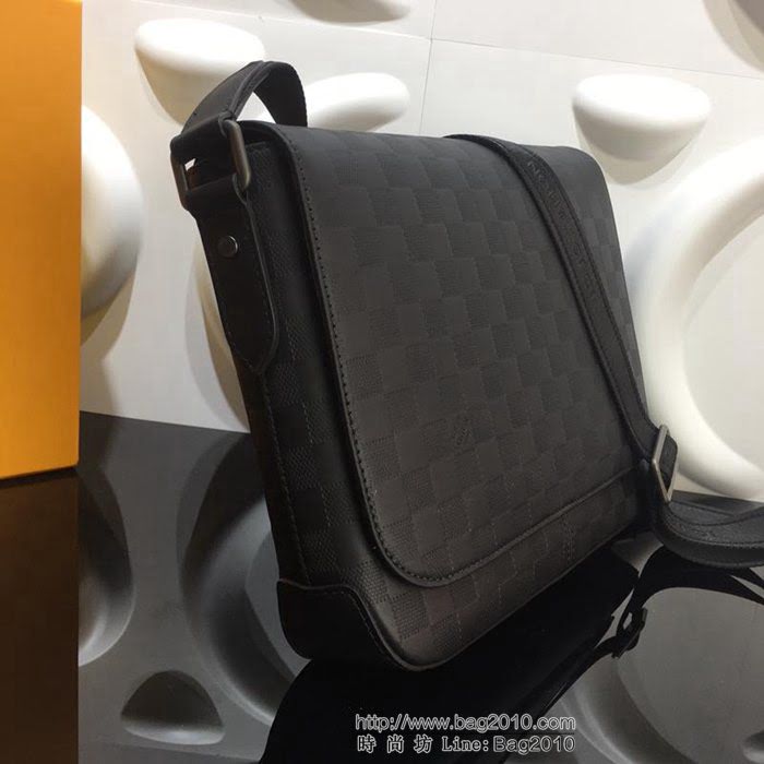 路易威登LV 頂級原單 Damier Infini皮革郵差包 時尚百搭款 男士斜挎包 N41284  YDH2401
